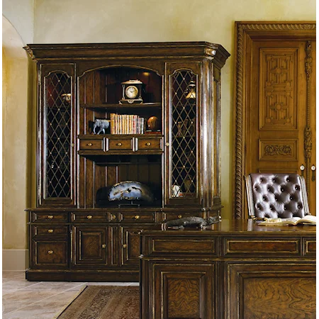 Executive Credenza & Decorative Hutch